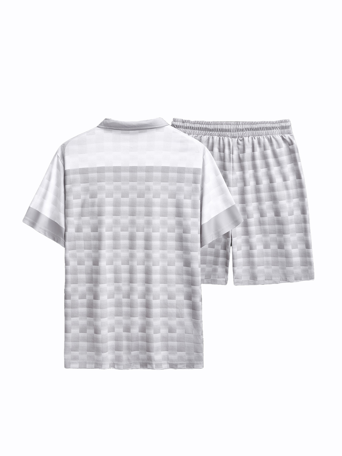 Men's Summer Casual Simple and Comfortable Texture Fabric Breathable Collar Short Sleeve Hot Selling Polo Shirt Set