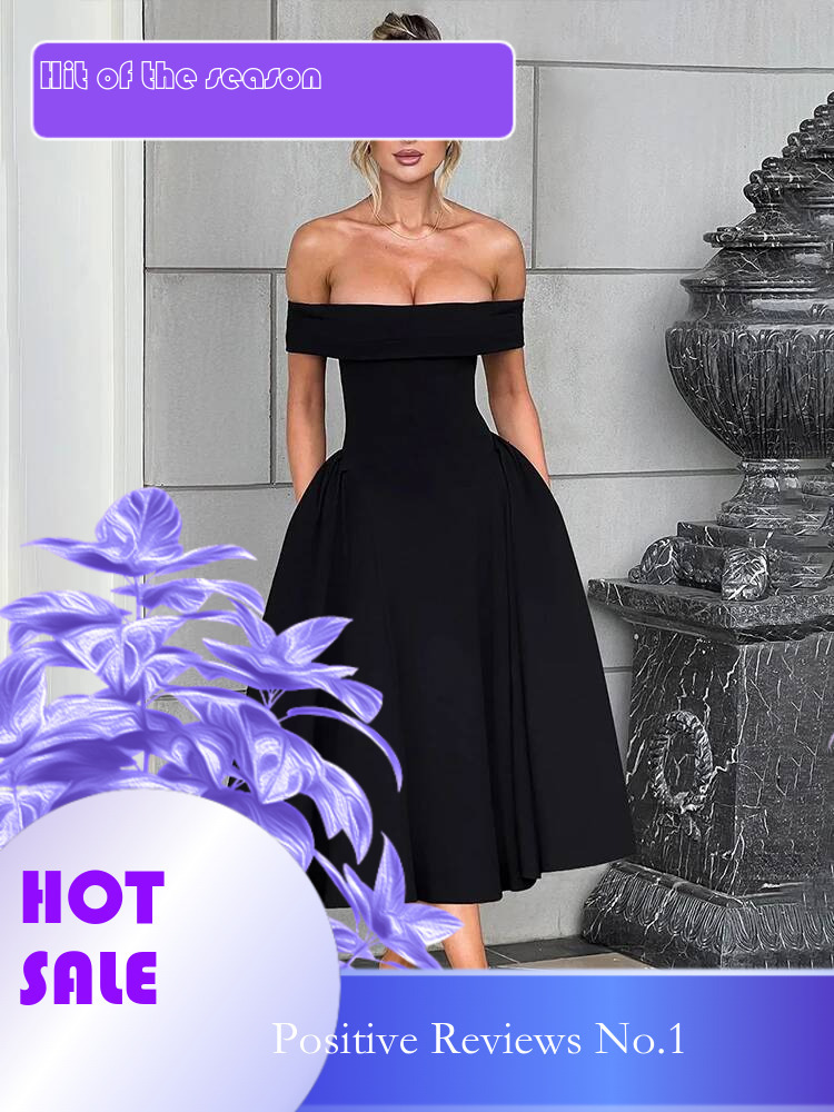 Dongdumaoyi Townlike Elegant Midi Long Waist Wrap A Line Dress Women Off Shoulder Summer Backless Nightclub Sexy Party Dresses