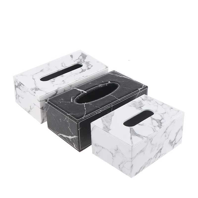 Perfect Modern Marble Rectangle Faux Leather Tissue Box Napkin Toilet Paper Holder Case Dispenser Home DecoratioM251124