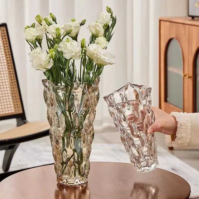 Vase Arrangement Living Room Flower Arrangement Glass Transparent Vase 2025 New High-level Luxury Desktop Decorative Vase C251124