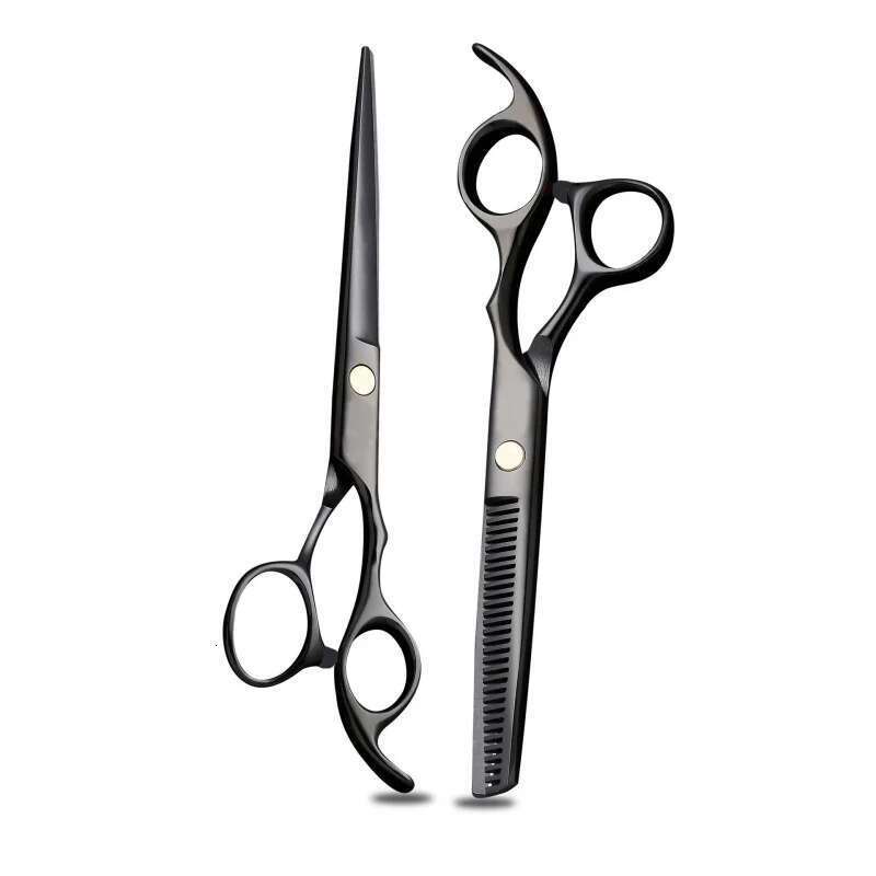 6.0Inch Salon Barber Professional Dazzling Fire Black Hairdressing Scissors,Suitable Home Use/Apprentice Thin Scissors Hair Scis