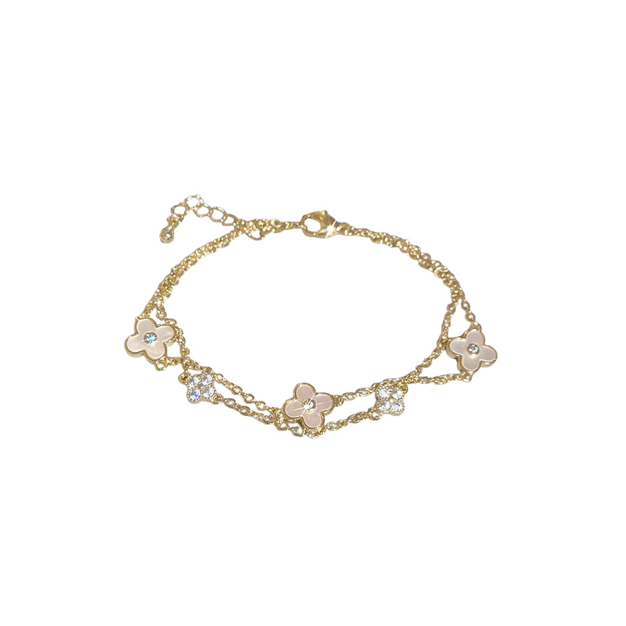 18K Real Gold Plated Flower Adjustable Simple Fashion Daily Versatile Bracelet Light Luxury High-end Feel Jewelry - view 9