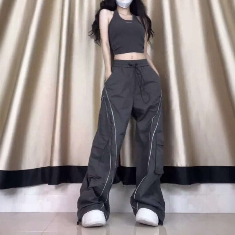 American high street work women's straight wide leg casual 2025 new fashion trend ins pants