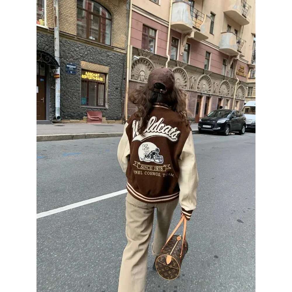 Designer Clothes Hip Hop Varsity Bomber Jacket Women Spring Baseball Jackets Streetwear Cropped Coat Casual High Quality Patchwork Outwear New