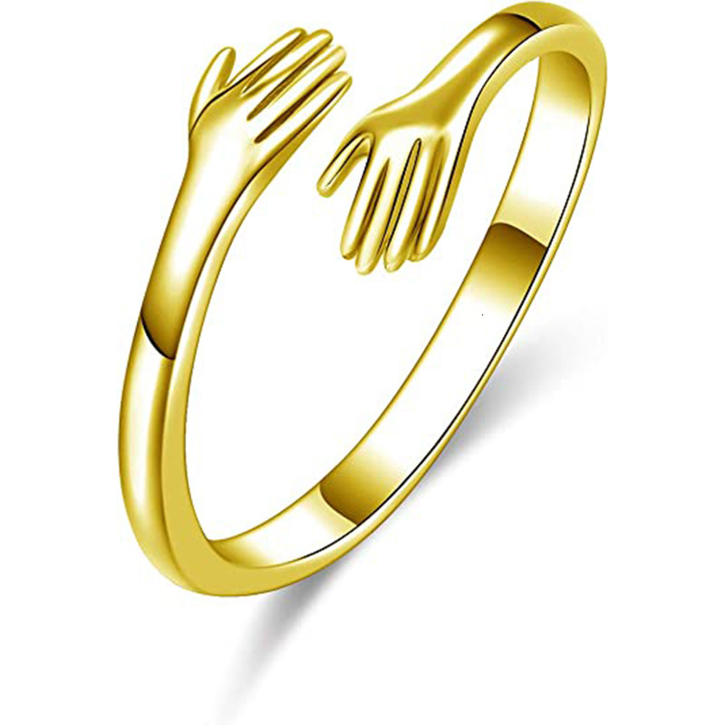 Top Source, niche design, love, warm embrace, titanium steel ring, popular hug, couple, ring