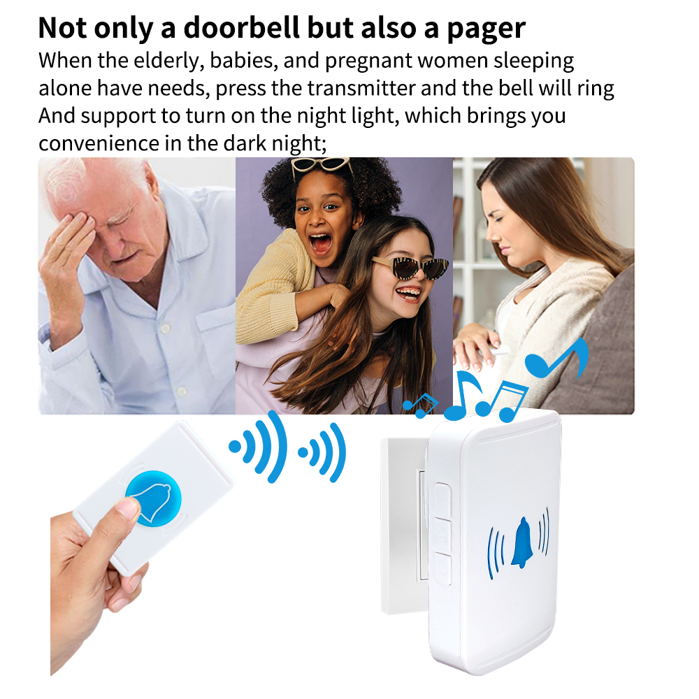 Door bell Wireless DoorBell EU plug doorbell 300M range 38 chime Door Bell residential doorbell