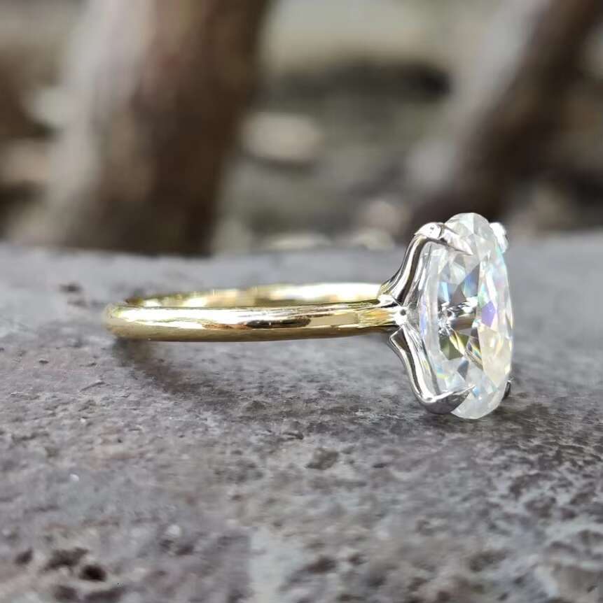 Hot Sell 9K 10K 14K 18K 2.21 CT Cut Colorless Moissanite Solitaire Engagement Ring