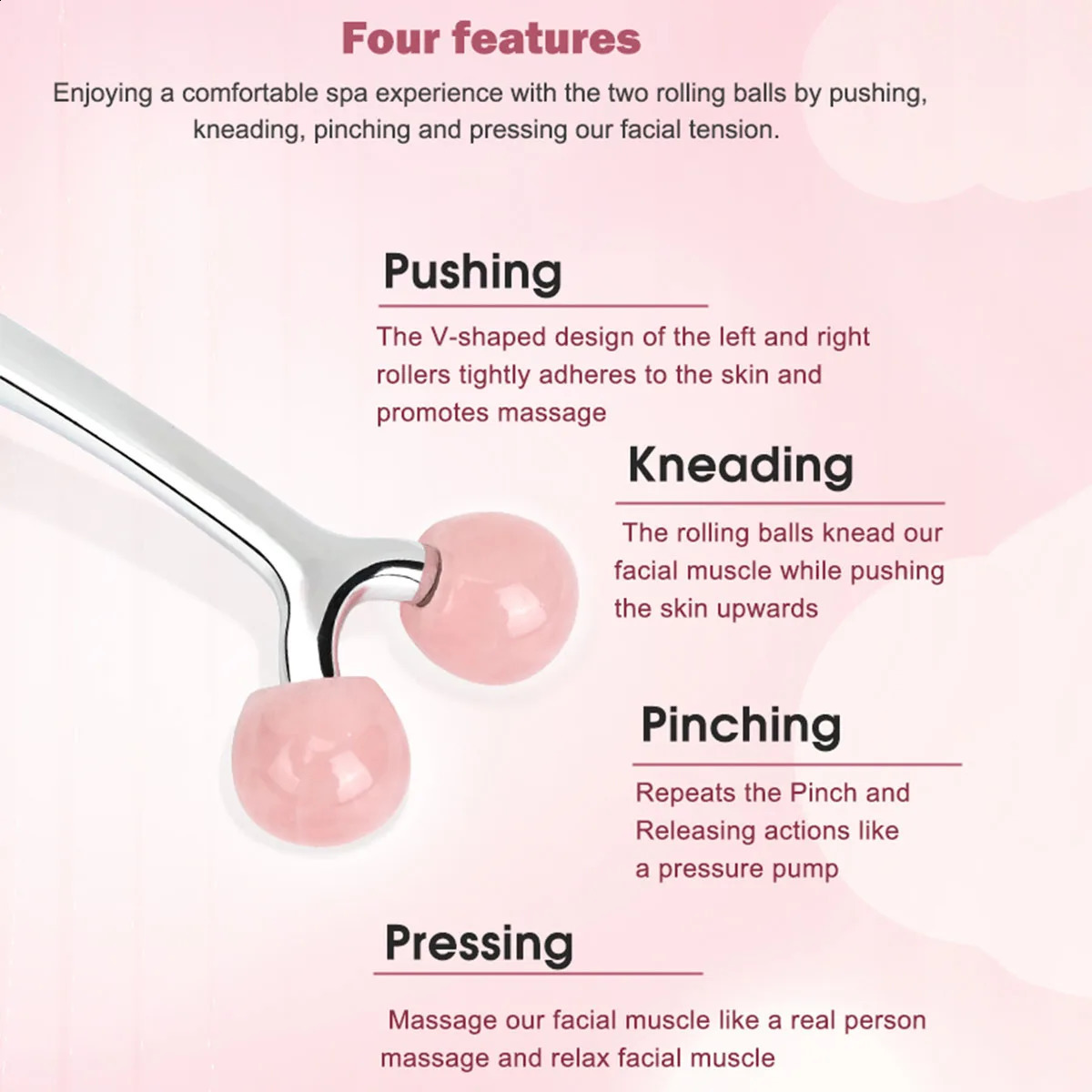 2in1 Manual 3D Face Roller Women Man Face Relax Massager Facial Massager Y Shape Facial Roller Massager Eye Body Skin Care Tool 250418
