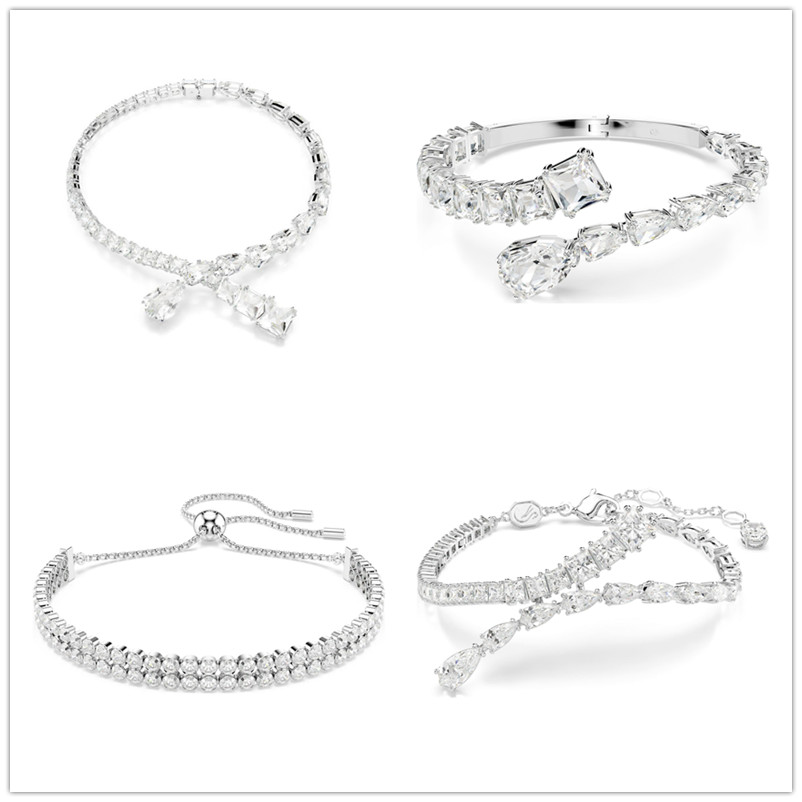 2025 newest luxury austria crystal waterdrop designer choker necklace bracelet earrings for women shining stone wedding party girls womens jewelry set