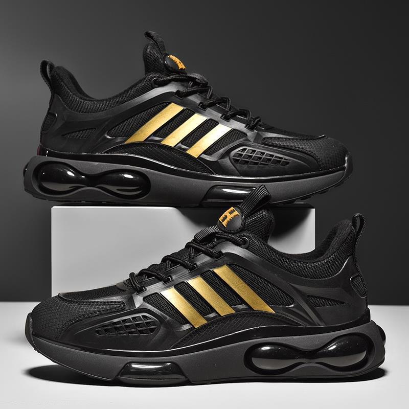 Free Shipping 2025 Spring Summer Trend Men Shoes Casual Running Sneakers Black White Gold Height Increasing Thick Sole Casual and versatile