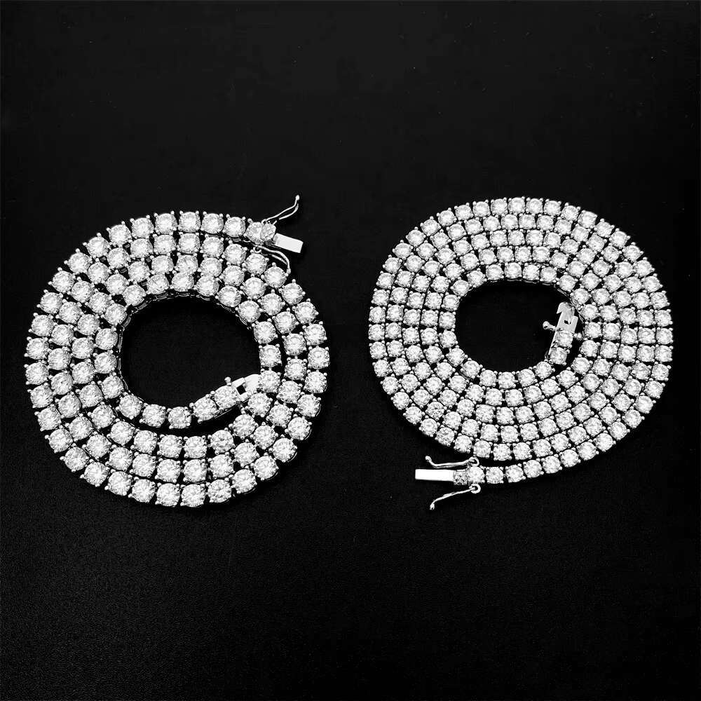 Zuanfa Jewelry Hot Sale Bling Pass Diamond Tester Hip Hop 925 Sliver 3mm Moissanite Tennis Chain