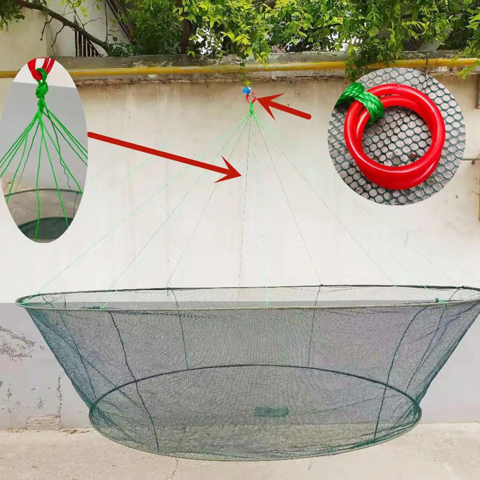 Foldable drop fishing net crayfish catcher fish tank fishing rod trap cage shrimp bait crab L7F4 250420