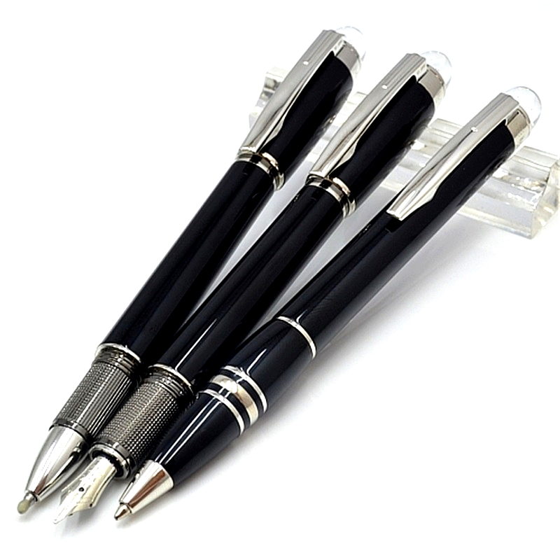 Hot Sale - High Quality Monte Star-Walk Black Resin Rollerball Pen Ballpoint Pen Stationery Office School Writing Ink Fountain Pens With Serial Number