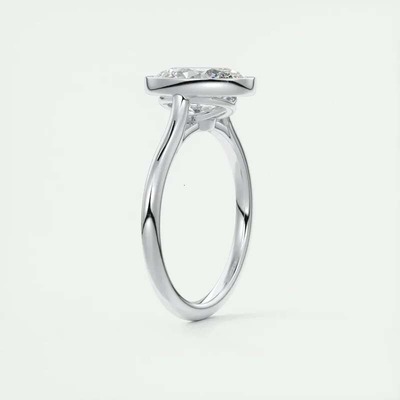 Anziw 100% Real 925 Sterling Sliver 4.5 Carat Oval Cut Cubic Zirconia Engagement Ring for Women Sparking Lab Diamond Finger Ring