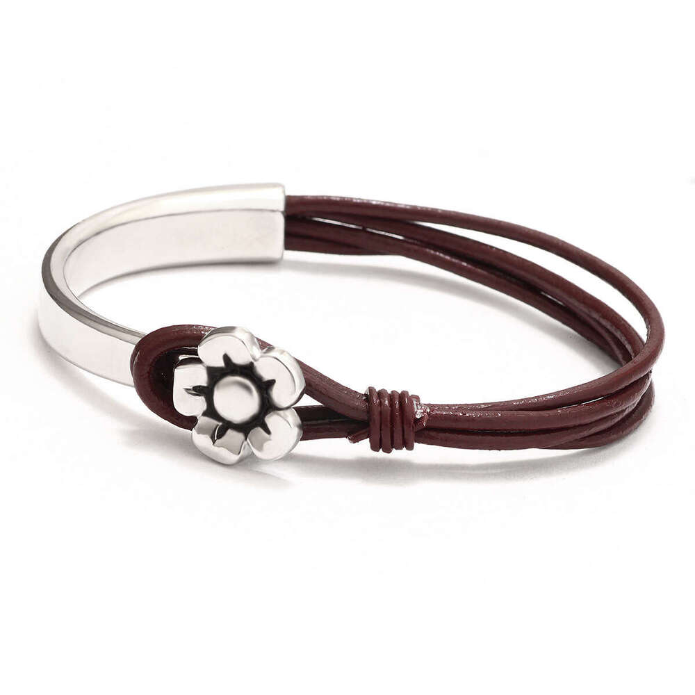 Hot selling Bohemian style with rope, small daisy, simple sier leather bracelet, patchwork bracelet