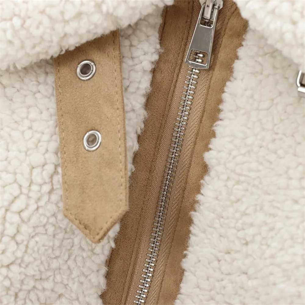 autumn new womens European and American style French design fashionable fleece double-sided jacket J251124