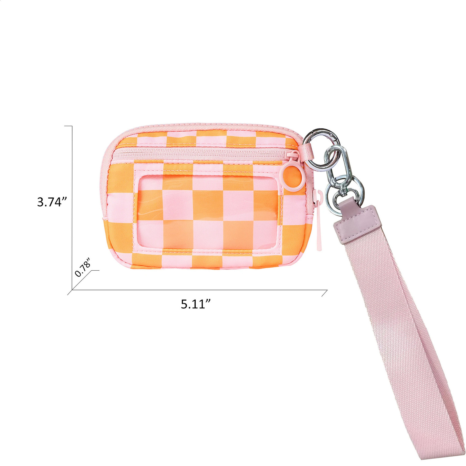 Womens Keychain Wallet The Iris Wallet Zip Waterproof Nylon Card Wallet Pouch Wristlet Zip Card Case with Clear ID Window R250424
