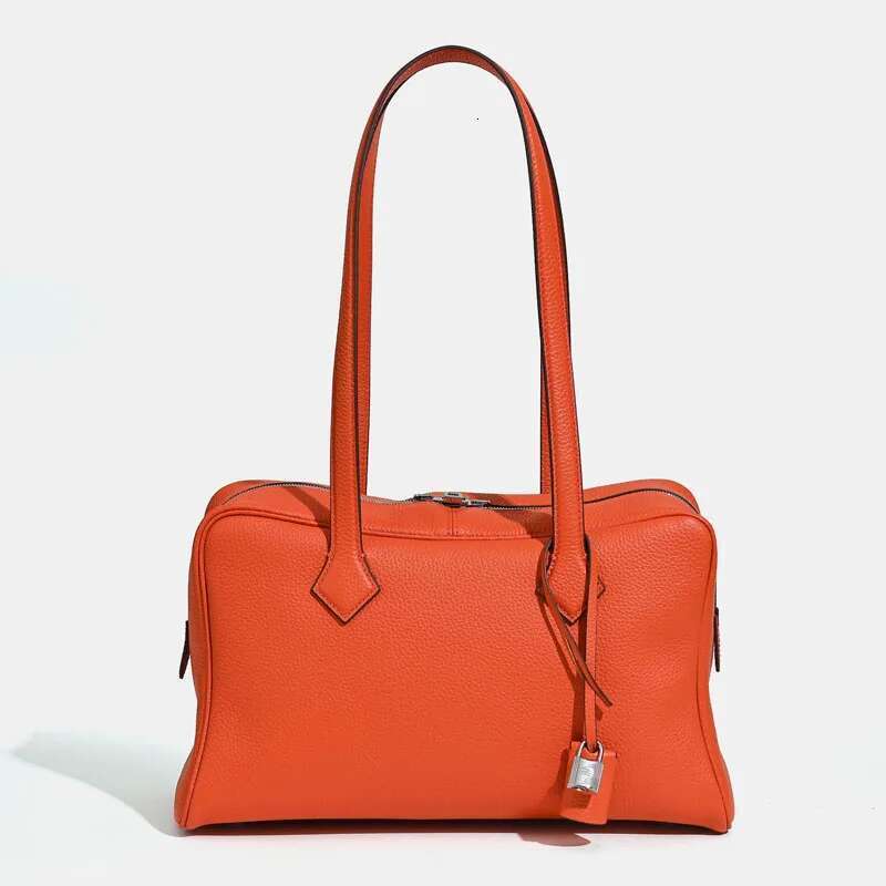35cm Women's Handbag Boston Commuter Work Office Ladies Shoulder Classic Soft Lightweight Genuine Leather Bag