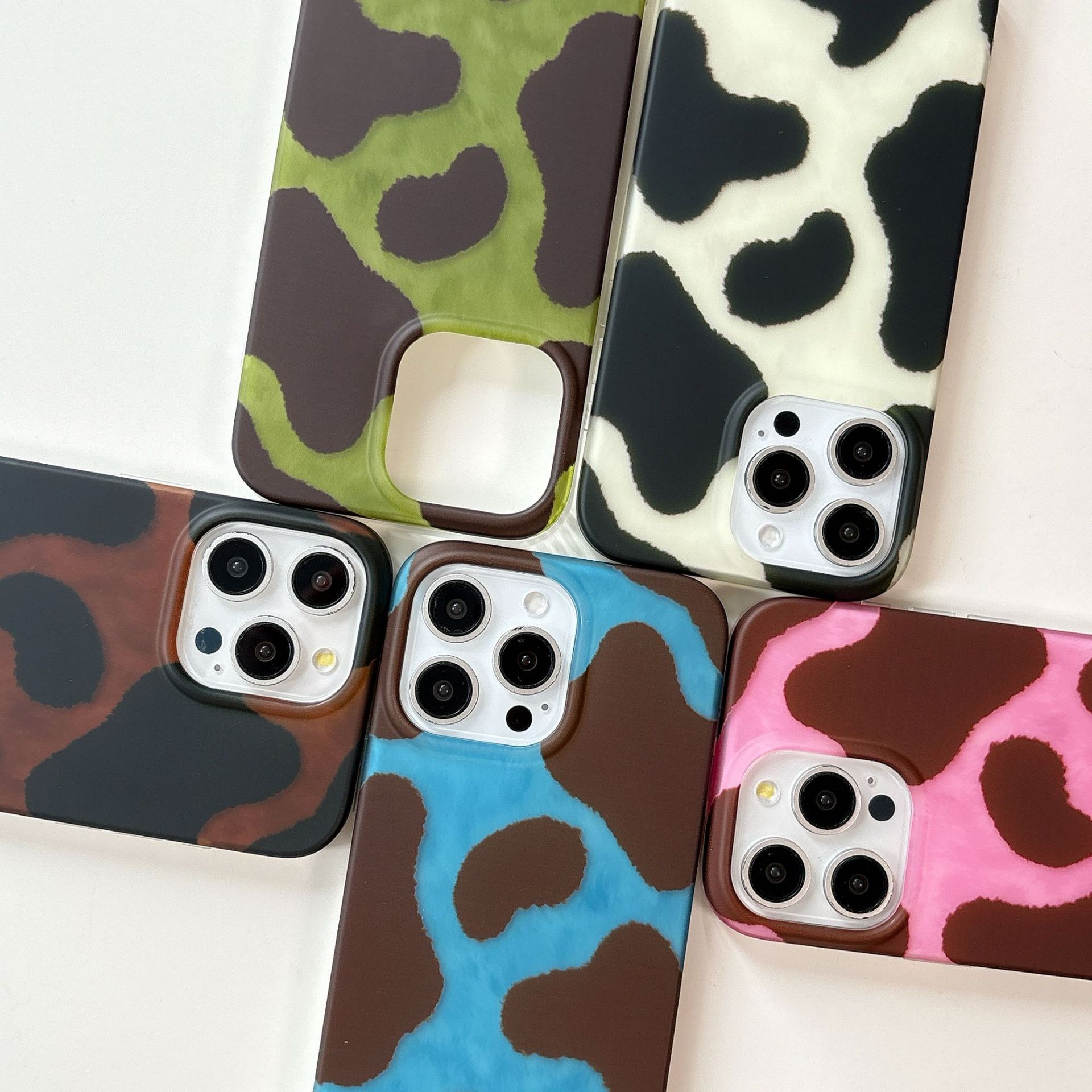 Leopard Print Pattern Phone Case Compatible with iPhone 17 Pro Max Ins Style High-End Solid Color Protective Case iPhone 15/16