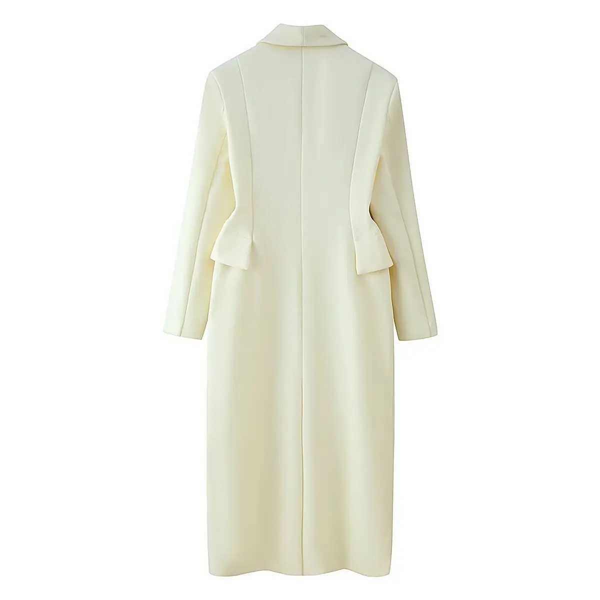 DiYiG WOMAN 2025 autumn new fashion lapel breasted long coat retro long sleeve waist coat Outerwear Mujer J251124