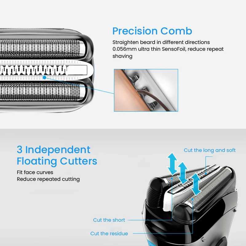 Electric Shaver 3 Series ProSkin 3040S 3010S Reciprocating Shaver For Men Shaving MaChine With Trimmer 100-240v L251124