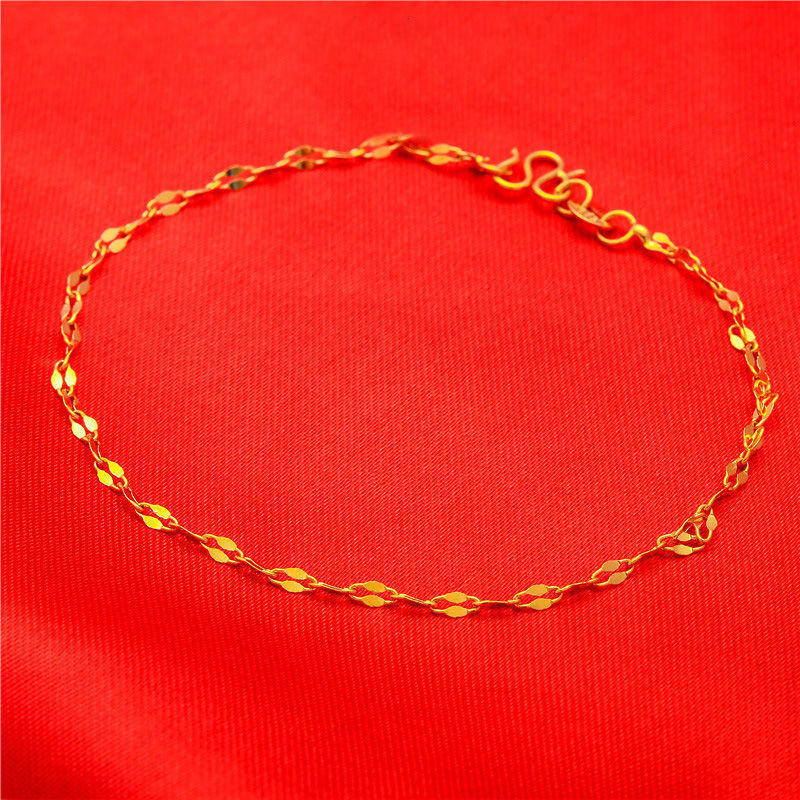 A luxurious and simple Vietnamese sand gold bracelet, a versatile and fashionable women's bracelet