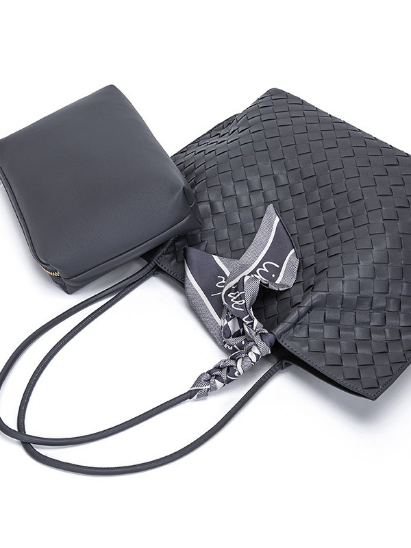 2025 hot selling new woven bag handmade women's handbag large capacity tote bag imitation leather shoulder crossbody bag free shipping designer