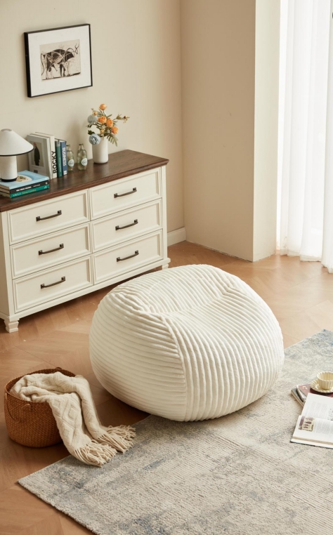 New imitation fur fabric soft lazy lounge sofa small bean bag versatile comfortable experience