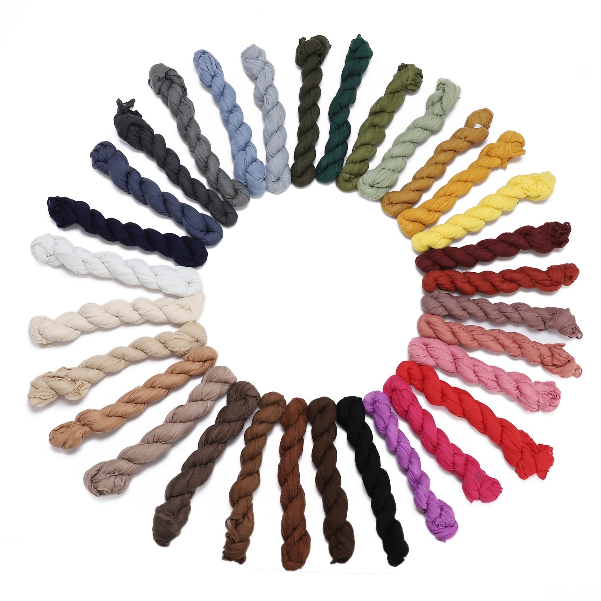 K501 Cross-border spring and autumn pure color Bali yarn twist wrinkled cotton and linen breathable thin scarf female hijab silk scarf spot wholesale