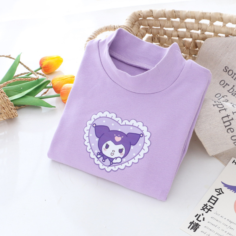 DISNEY Children's designer clothing baby summer dress girl's undershirt spring and autumn inner wear outer wear half high collar round neck 