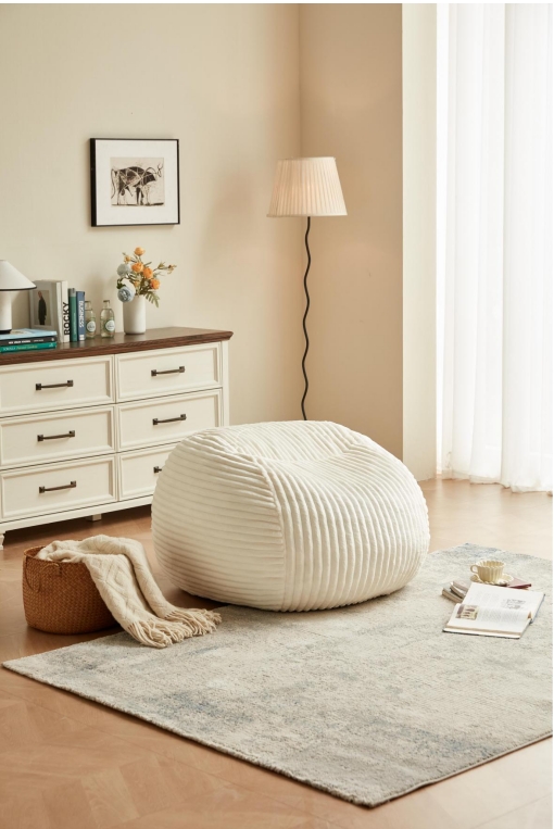 New imitation fur fabric soft lazy lounge sofa small bean bag versatile comfortable experience