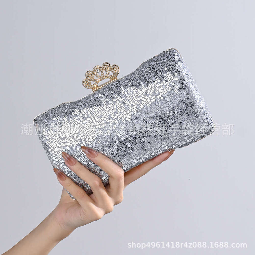 Shuo's New Sequined Women's Handbag, Bride's Formal Dress, Banquet Evening Dress Bag, One Shoulder Diagonal Cross, Hand-Held
