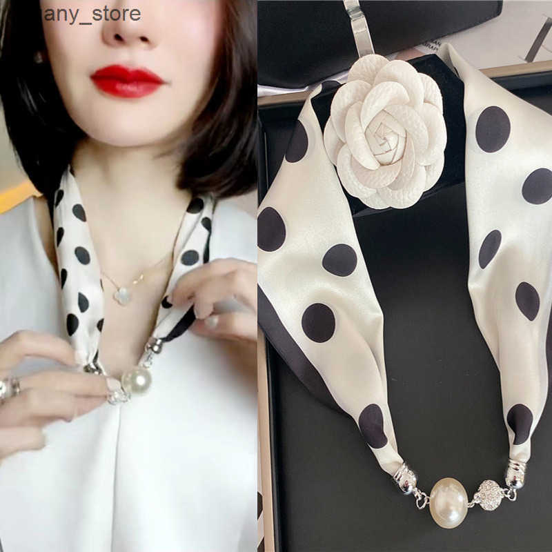 Magnetic buckle scarf for women in summer thin headband neck covering magnetic suction buckle neck decoration small strip neck protection belt narrow 