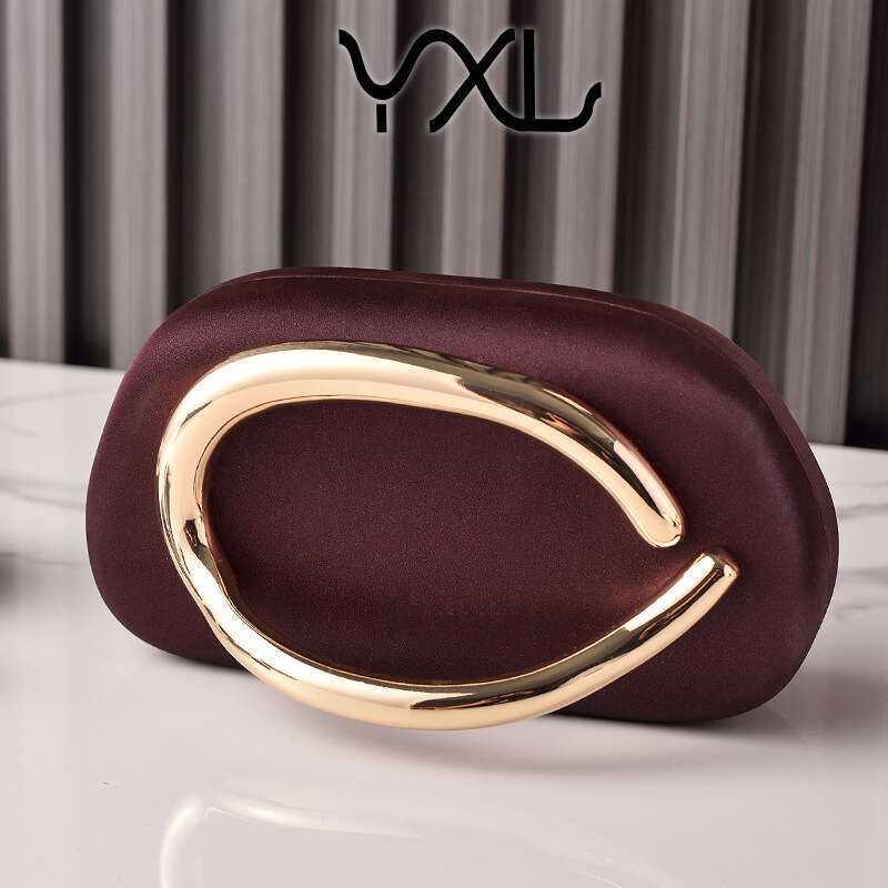 Dinner Bag Round Box Banquet PU Gold Fashion Handheld Bag KQ