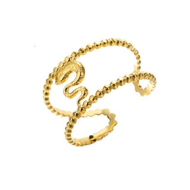 Top Source Serpentine Titanium for Women, Non fading, Open mouth Personalized Stainless Steel Ring