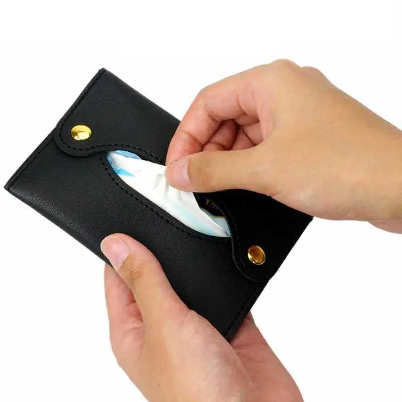 Pocket Tissue Bag Reusable Tissue Travel Pouch Tissue Storage Bag Paper PU Leather Case Sanitary Bags For Bathroom Small ItemsM251124