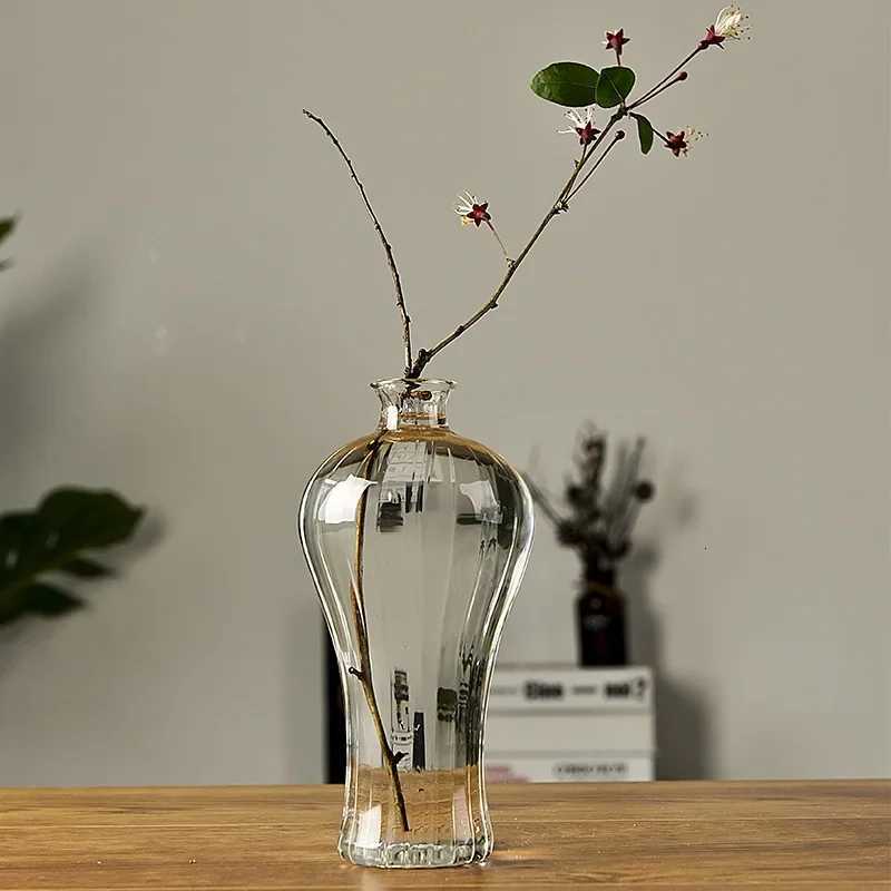 Hydroponic Decoration Tabletop Living room Clear glass vase Flowers Thin mouth vase Modern Decoration vase Home decoration C251124