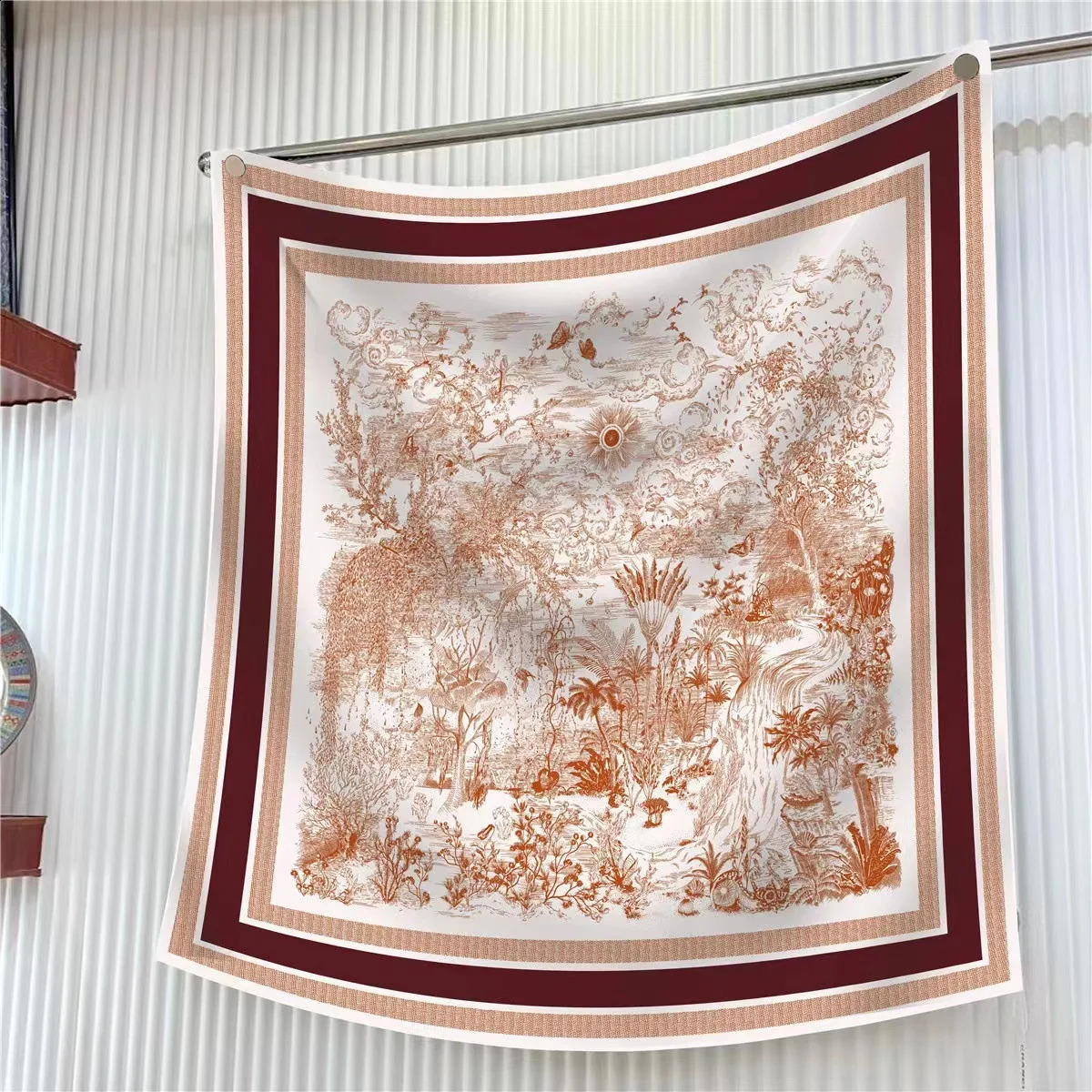 90Cm * 90cm High Quality Twill Forged Large Square Scarf Fashion Versatile Printed Silk Sun Protection Shawl Headscarf 250424