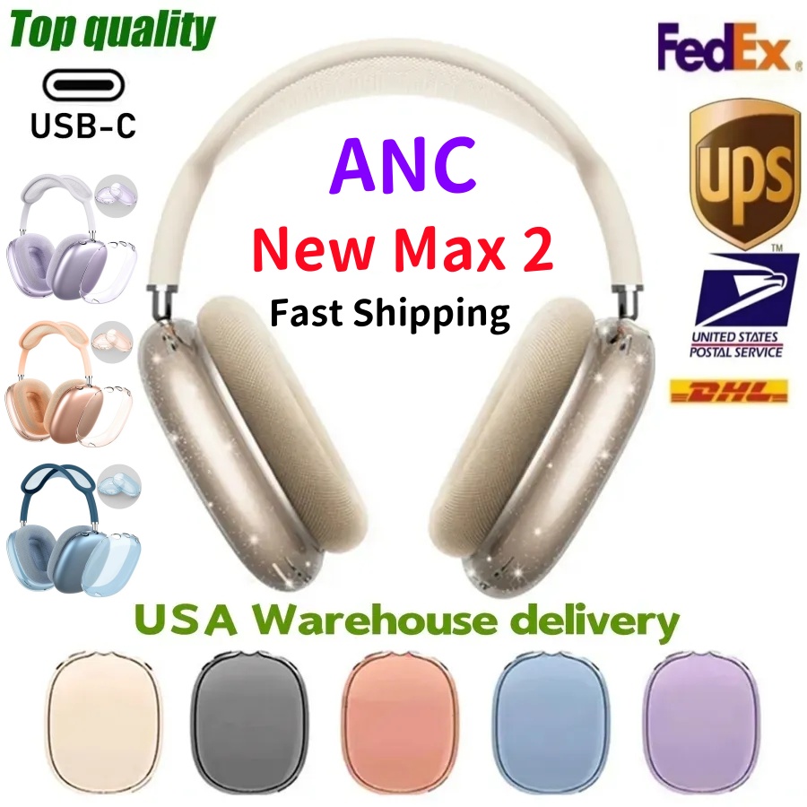 OEM High Quality for AirpodsMax ANC Bluetooth Headphone Max2 Earbuds Accessories air maxs headphones Transparent TPU Silicone Case Noise Cancelling Headset Case
