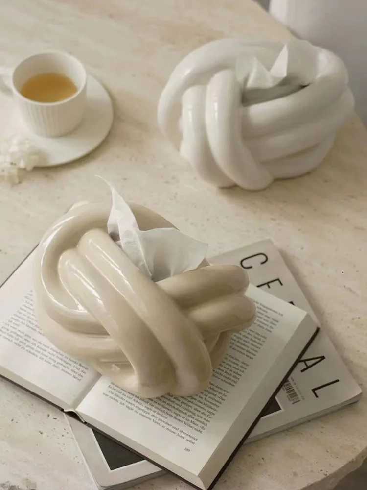 Modern Ceramic Tissue Box Cover Tissue Box Holder Ins Household Living Room Coffee Table Decorative Decorations Fast ShippingM251124