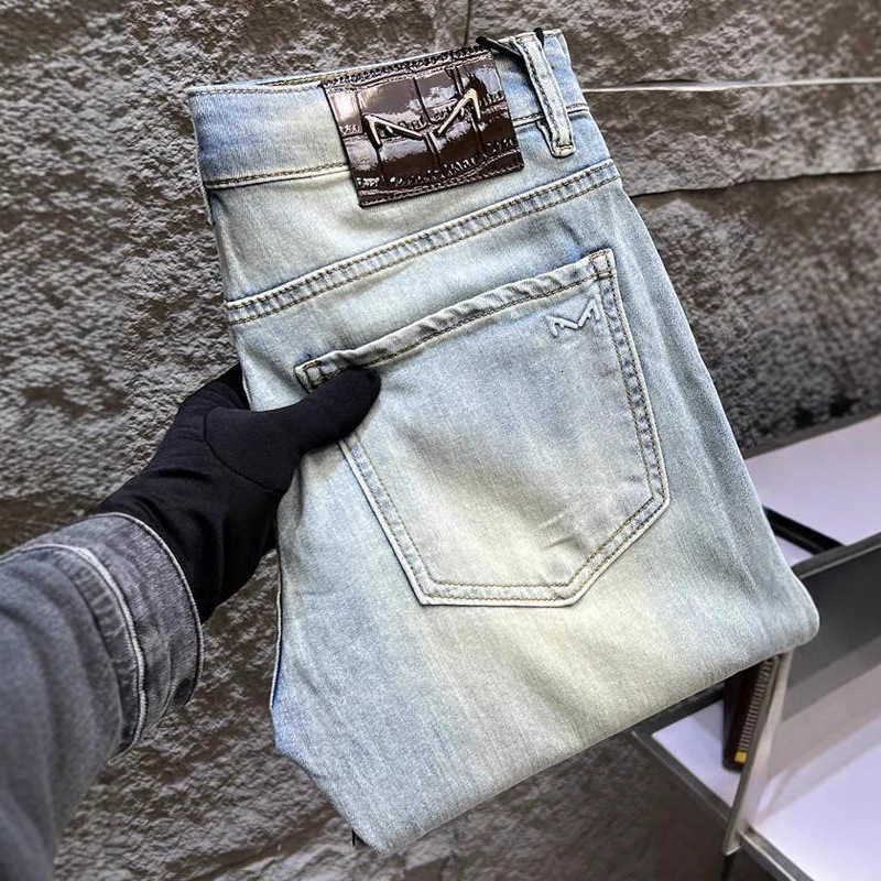 Mens Designer Jeans Fashion Denim Pants Spring summer new jeans for man versatile slim cotton elastic high-end soft 2025 men thin design