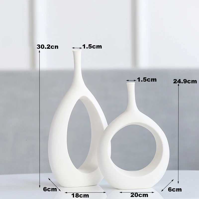 Simple Nordic Ceramic Flower Vase Home Table Decor Flower Pot Arrangement Garden Desk Creative Ornament Dried Flower Vase C251124