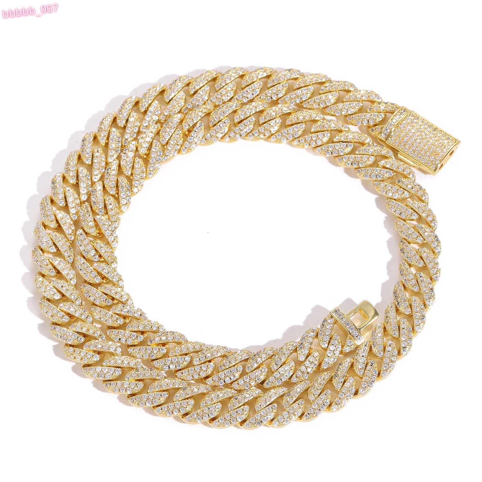 High Quality Hip Hop Iced Out 10mm CZ Cuban Link Chain Necklace Bracelet Miami Choker Necklace Women Man