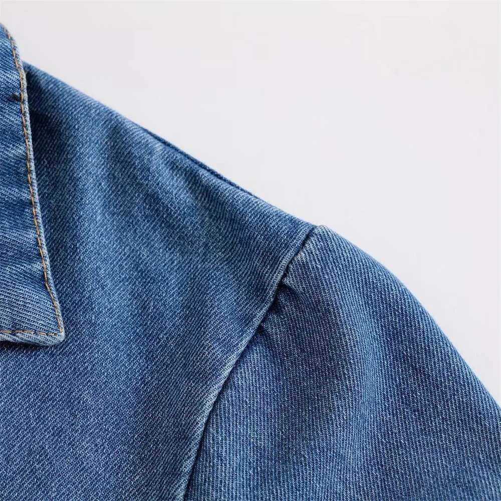 Designer Clothes Pb&Za Early Autumn New Women's Fashion Solid Color V-Neck Loose Denim Pullover Top High Waist Trousers Set