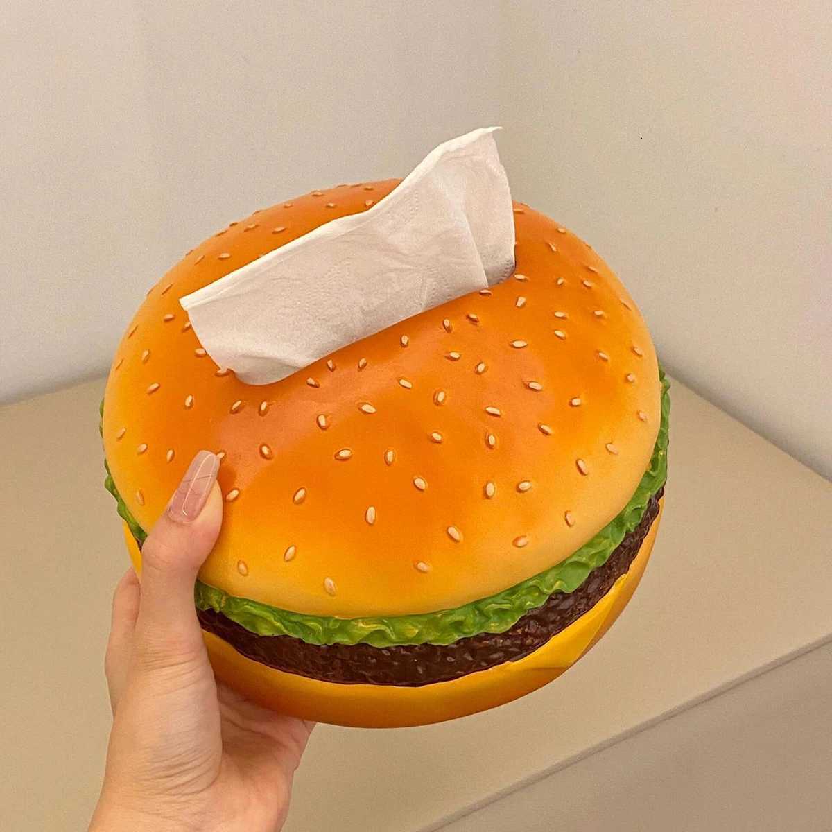 Hamburger tissue box creative American retro living room tissue box home fun decoration ornaments napkin holderM251124