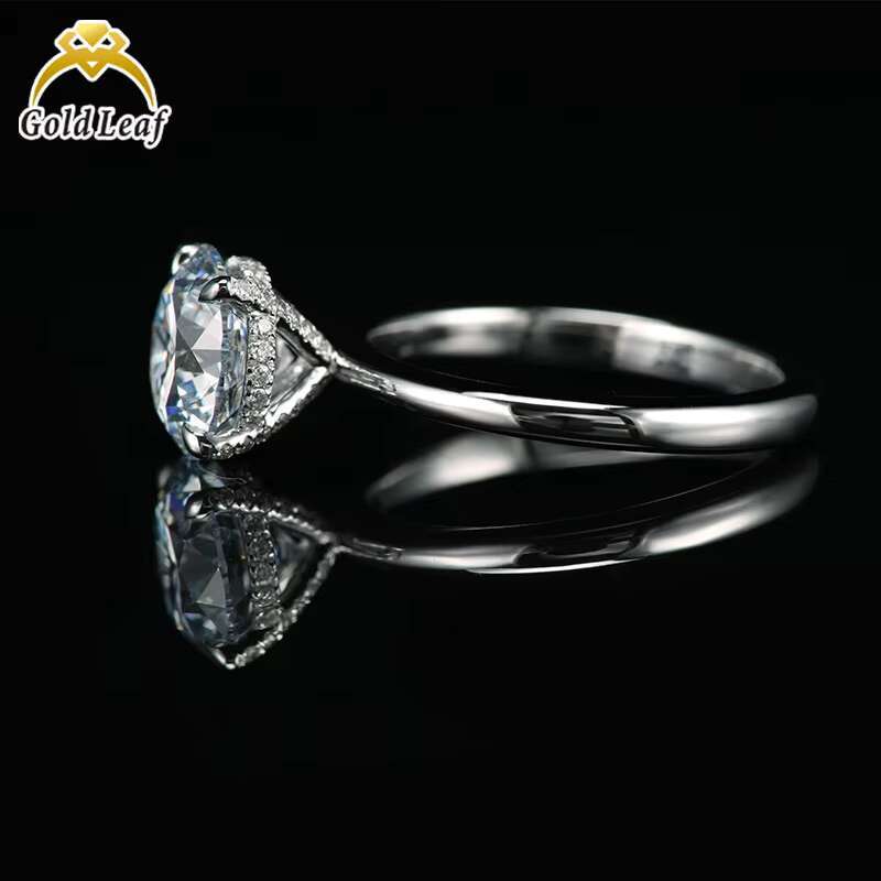 Real 14K Solid Gold Engagement Wedding Ring Custom D E F VS VVS Round Cut GIA IGI Lab Grown Diamond Rings