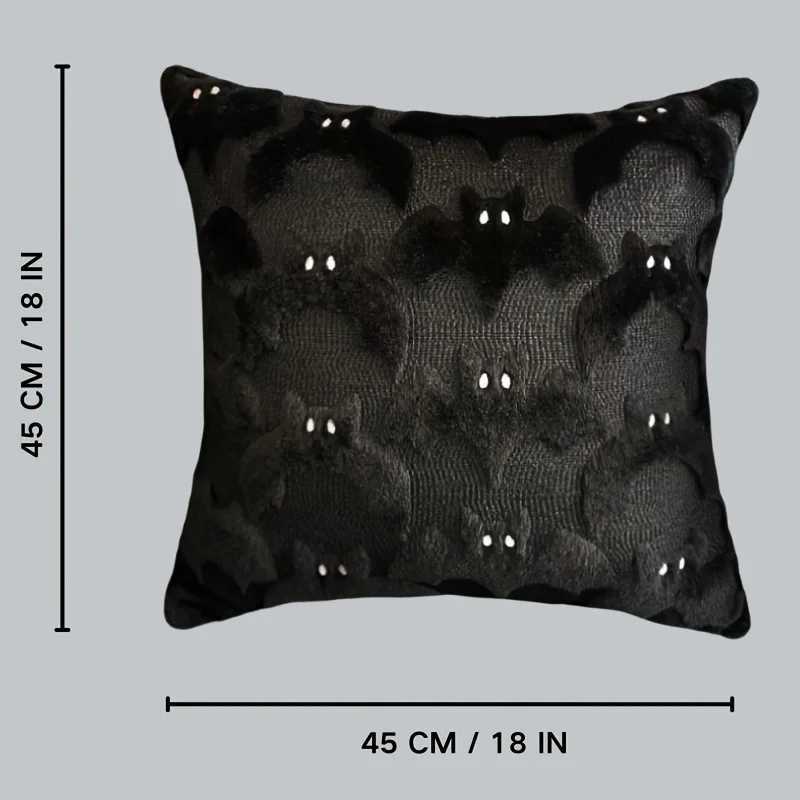 1pc 3D black bat plush throw pillow cover gothic dark spooky witch halloween decorative cushion cover no pillow core G251124