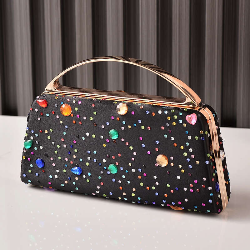 Dinner Bag Fashion Rhinestone Dinner Silk Diamond Decoration Party Hand Held Evening Bag New Style KQ