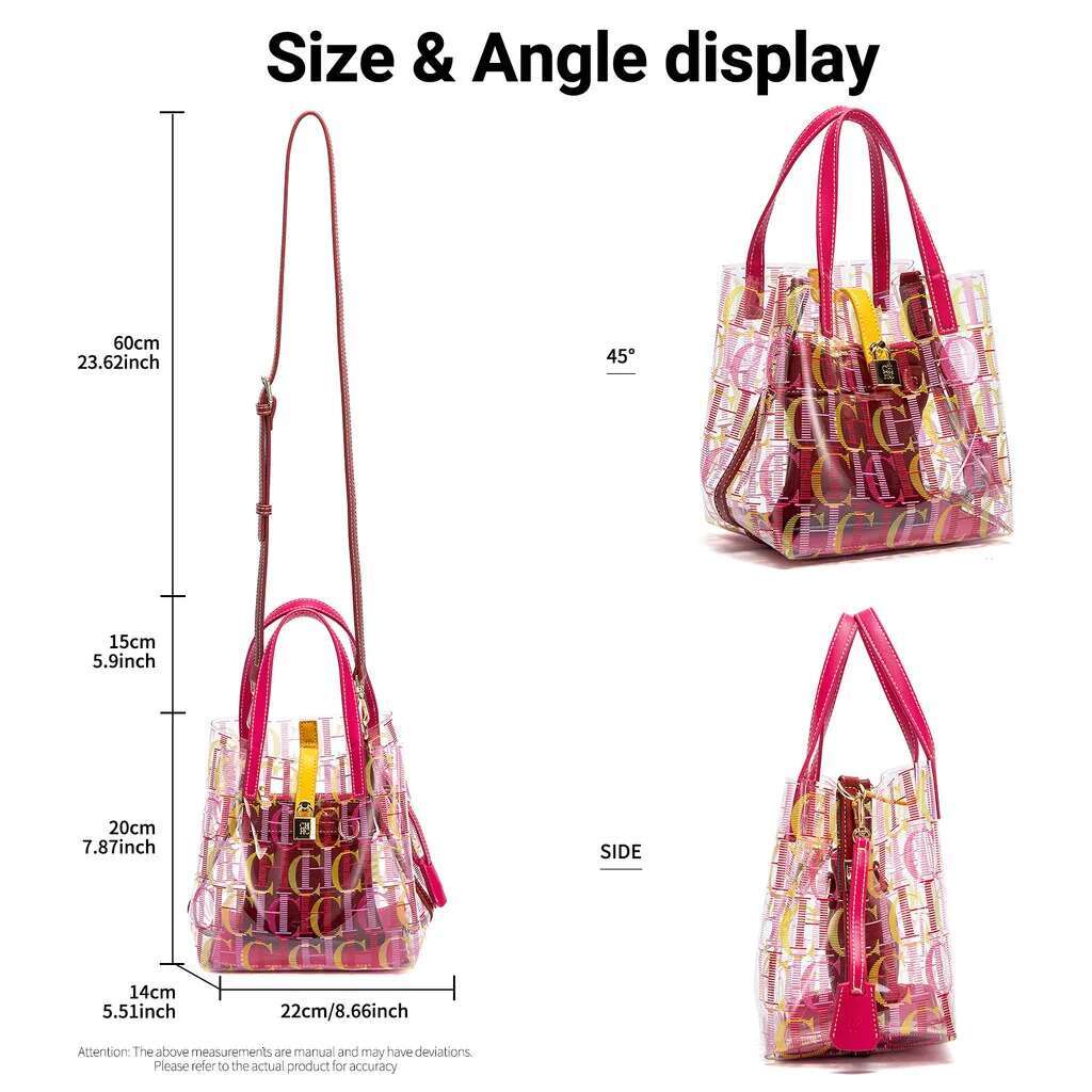 CHCH Women's Tote New PVC Transparent Leisure Beach Bag Waterproof