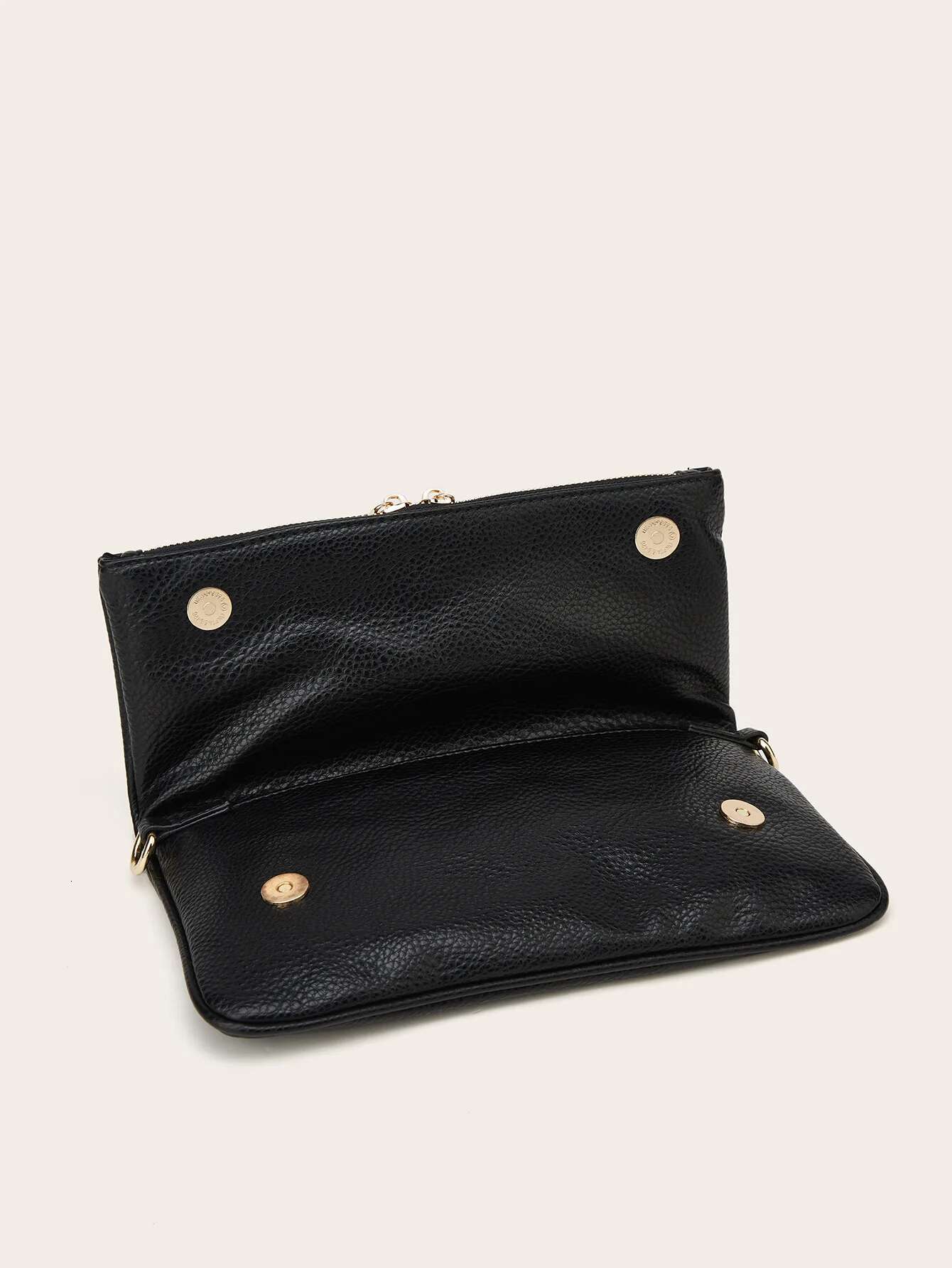 Designer bag New Arrival Black Leather Clutch Bag Gold Chain Strap Double Zipper